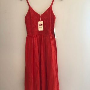 Red tank top summer dress